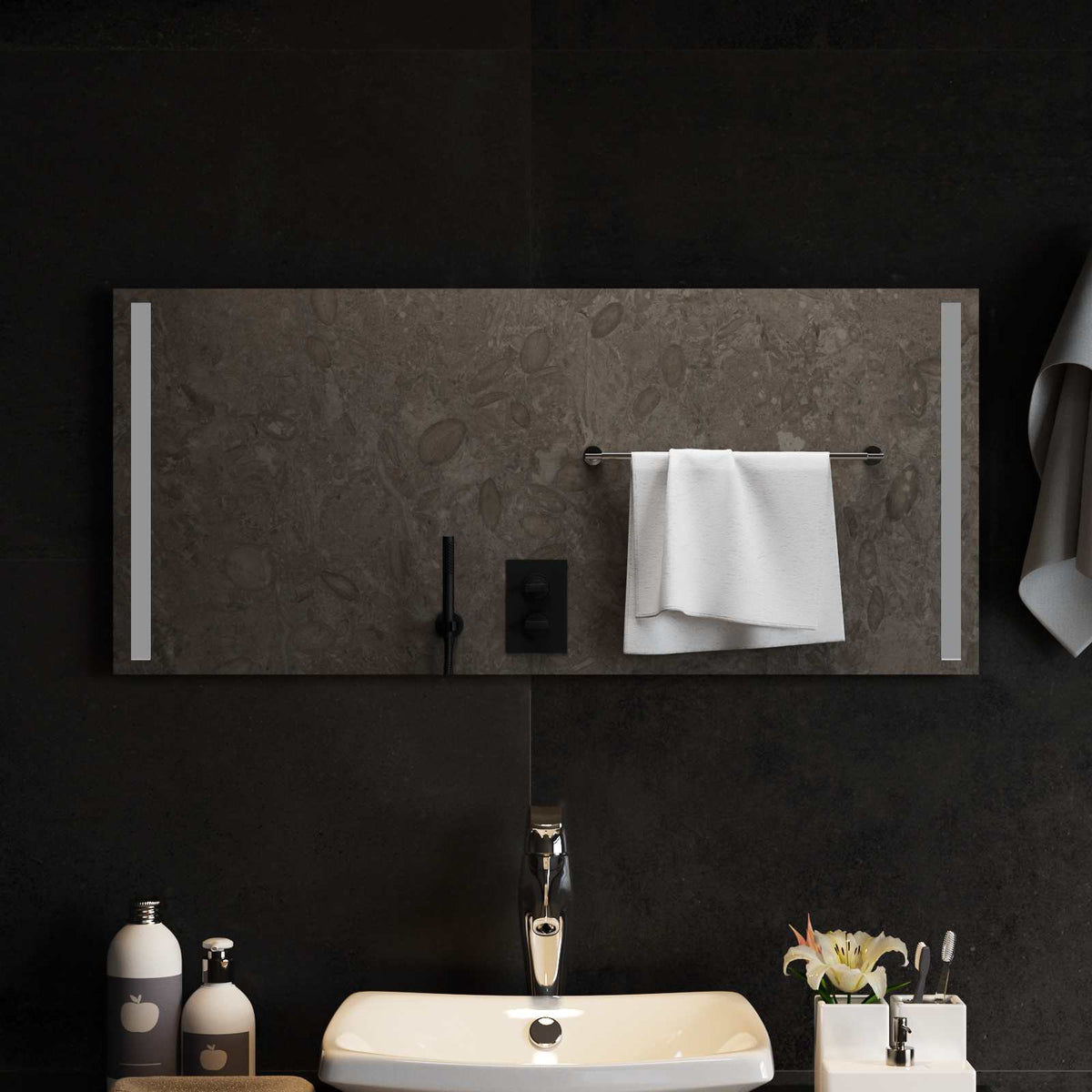 Vidaxl led badkamer spiegel transparant 90 x 40 cm gehard glas