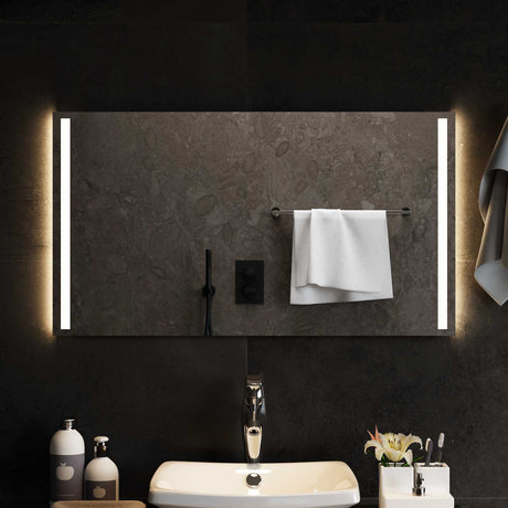 Vidaxl led badkamer spiegel transparant 90 x 50 cm gehard glas