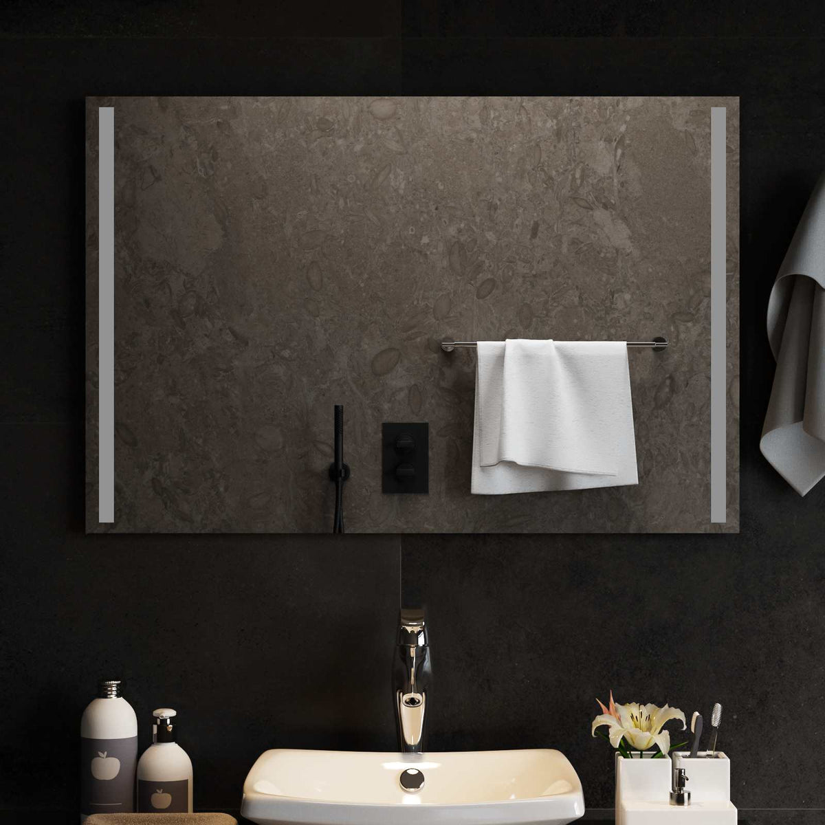 Vidaxl led badkamer spiegel transparant 90 x 60 cm gehard glas