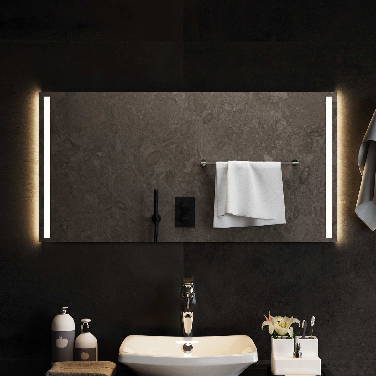 Vidaxl led badkamer spiegel transparant 100 x 50 cm gehard glas