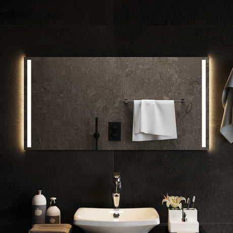 Vidaxl led badkamer spiegel transparant 100 x 50 cm gehard glas