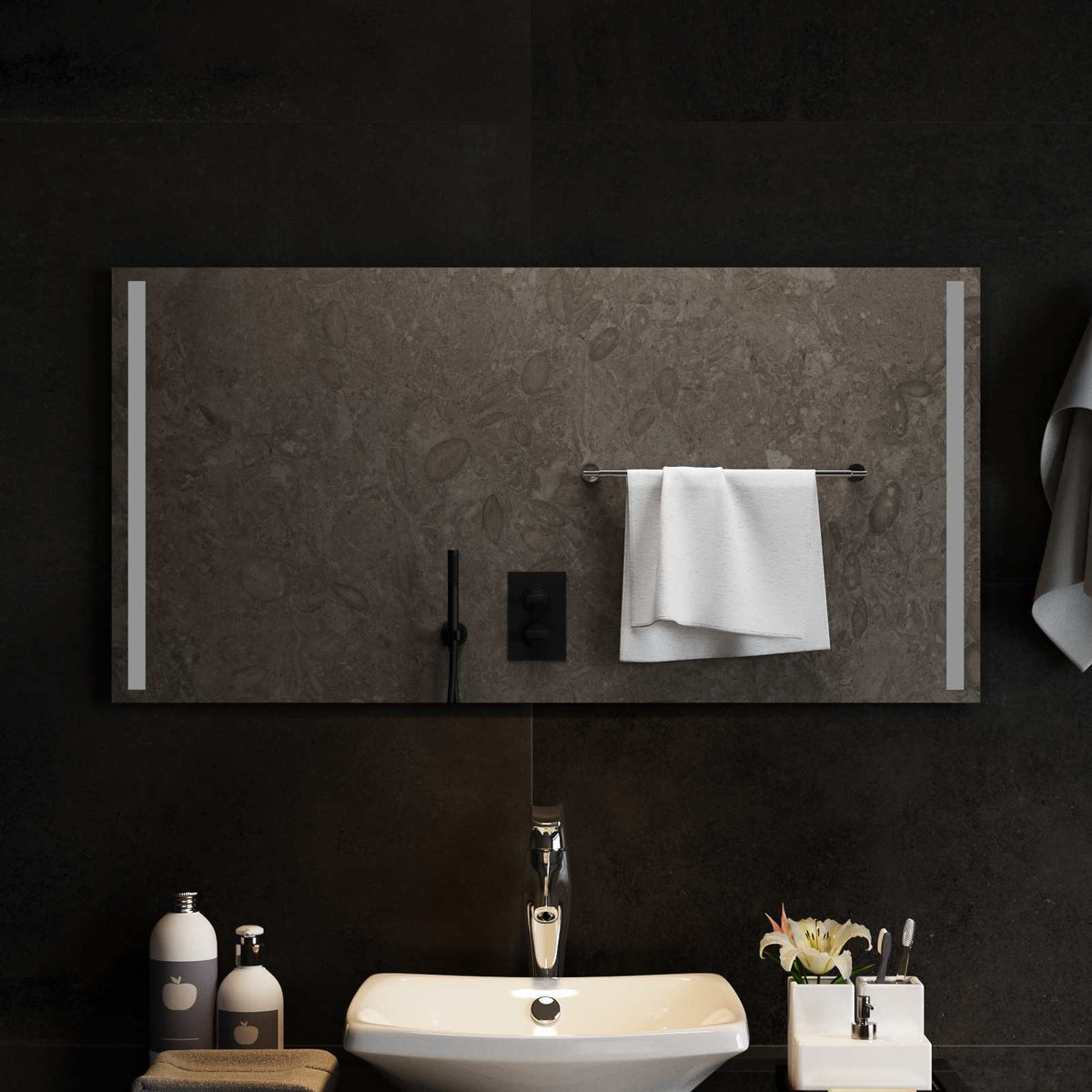 Vidaxl led badkamer spiegel transparant 100 x 50 cm gehard glas