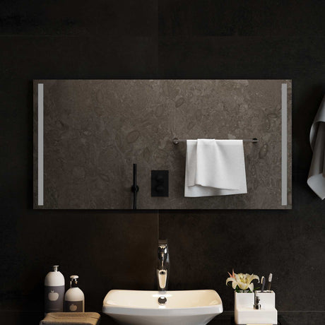 Vidaxl led badkamer spiegel transparant 100 x 50 cm gehard glas