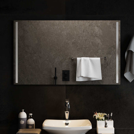 Vidaxl led badkamer spiegel transparant 100 x 60 cm gehard glas
