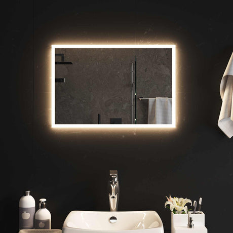 Vidaxl led badkamer spiegel transparant 60 x 40 cm gehard glas
