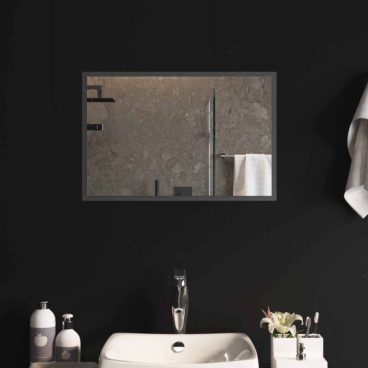 Vidaxl led badkamer spiegel transparant 60 x 40 cm gehard glas