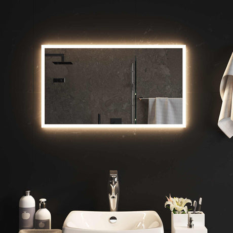 Vidaxl led badkamer spiegel transparant 70 x 40 cm gehard glas