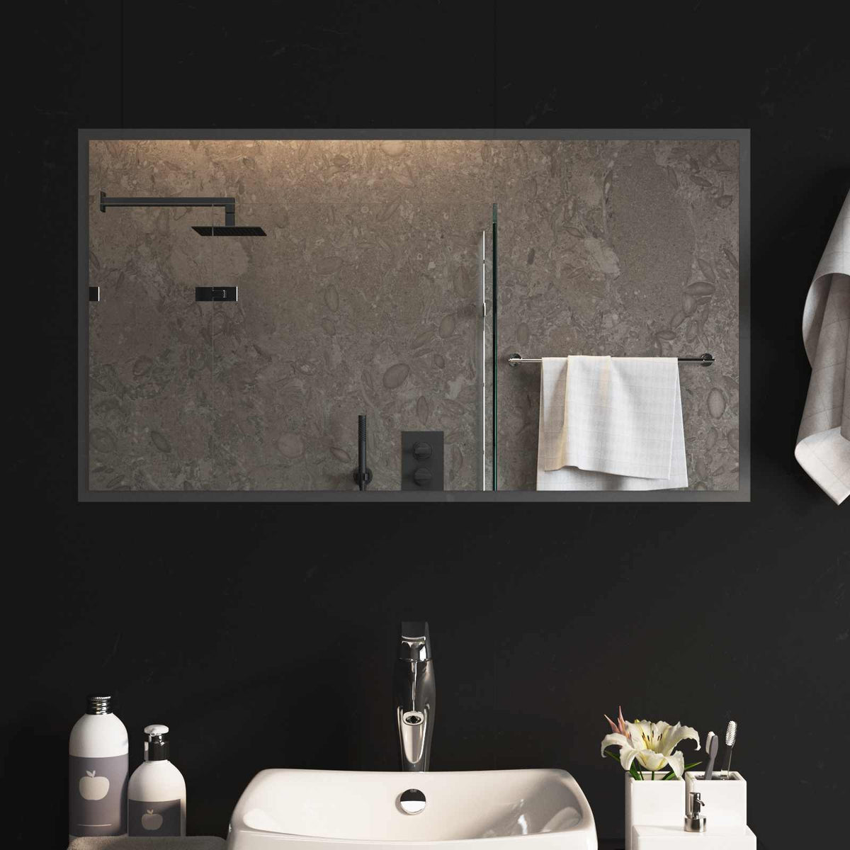 Vidaxl led badkamer spiegel transparant 90 x 50 cm gehard glas
