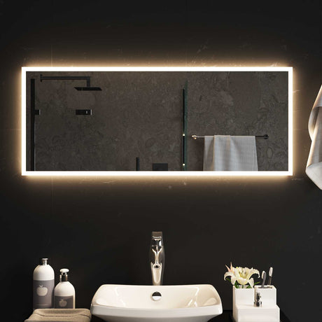 Vidaxl led badkamer spiegel transparant 100 x 40 cm gehard glas