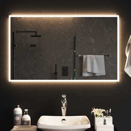 Vidaxl led badkamer spiegel transparant 100 x 60 cm gehard glas