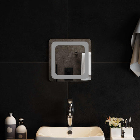 Vidaxl led badkamer spiegel transparant 30 x 30 cm gehard glas