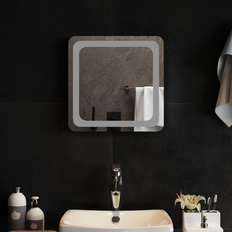 Vidaxl led badkamer spiegel transparant 40 x 40 cm gehard glas