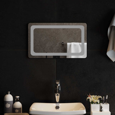 Vidaxl led badkamer spiegel transparant 50 x 30 cm gehard glas