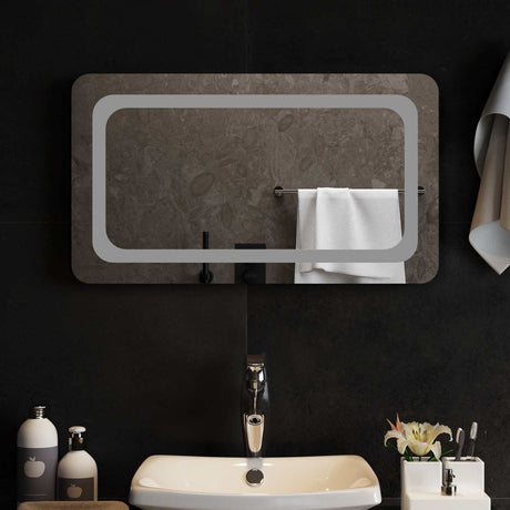 Vidaxl led badkamer spiegel transparant 70 x 40 cm gehard glas