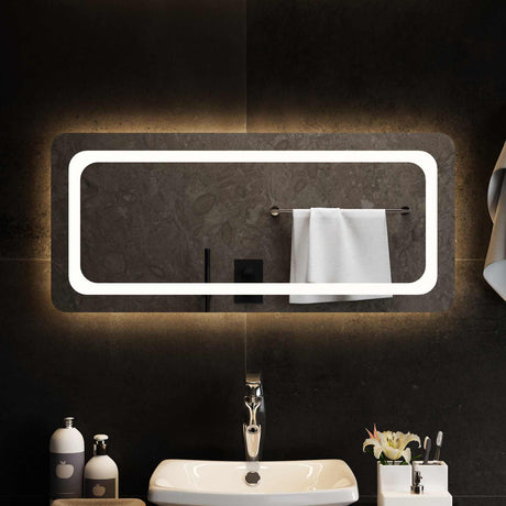 Vidaxl led badkamer spiegel transparant 90 x 40 cm gehard glas