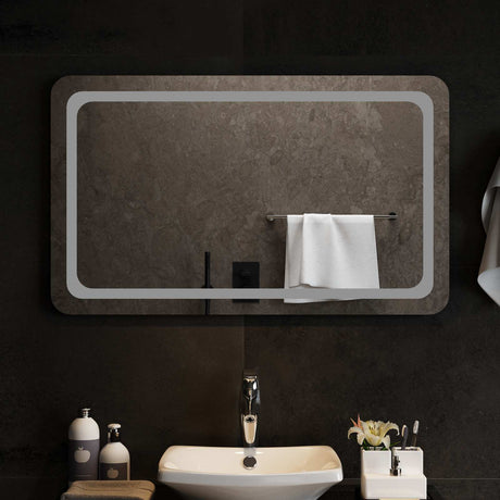 Vidaxl led badkamer spiegel transparant 100 x 60 cm gehard glas