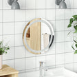 Vidaxl led badkamer spiegel transparant ø 40 cm gehard glas