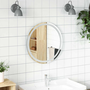Vidaxl led badkamer spiegel transparant ø 60 cm gehard glas