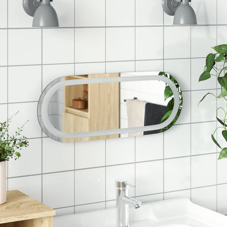Vidaxl led badkamer spiegel transparant 50 x 20 cm gehard glas