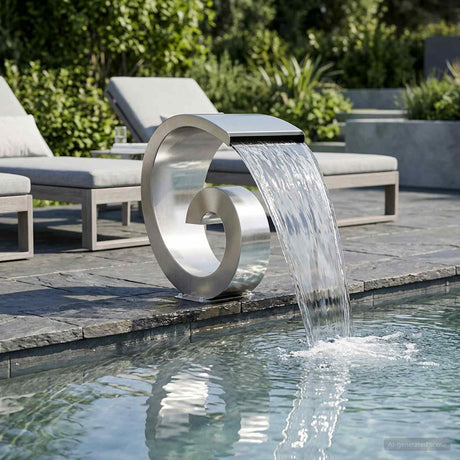 Vidaxl zwembadwaterval met led roestvrij staal 304 50 x 30 x 53 cm
