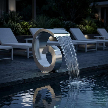 Vidaxl zwembadwaterval met led roestvrij staal 304 50 x 30 x 53 cm