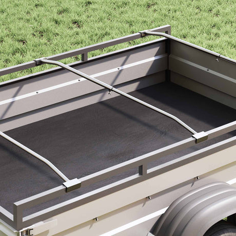 Vidaxl zeildoekbevestiging voor aanhangwagens zilver 102-155 cm