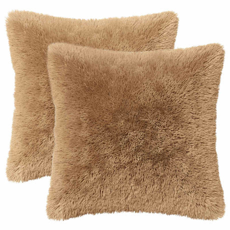 Vidaxl kussen met kussen heerlen 2 st taupe pv fleece