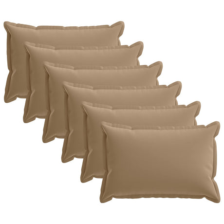Vidaxl kussen met kussen houten 6 st taupe polyester