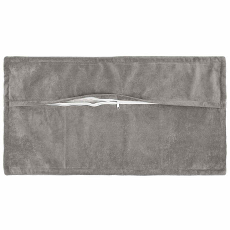 Vidaxl kussen met kussen houten 6 st lichtgrijs microfiber fleece