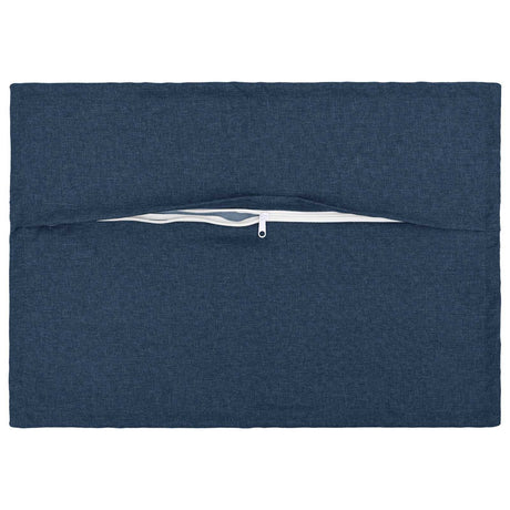 Vidaxl kussen met kussen houten 2 st blauw faux linnen