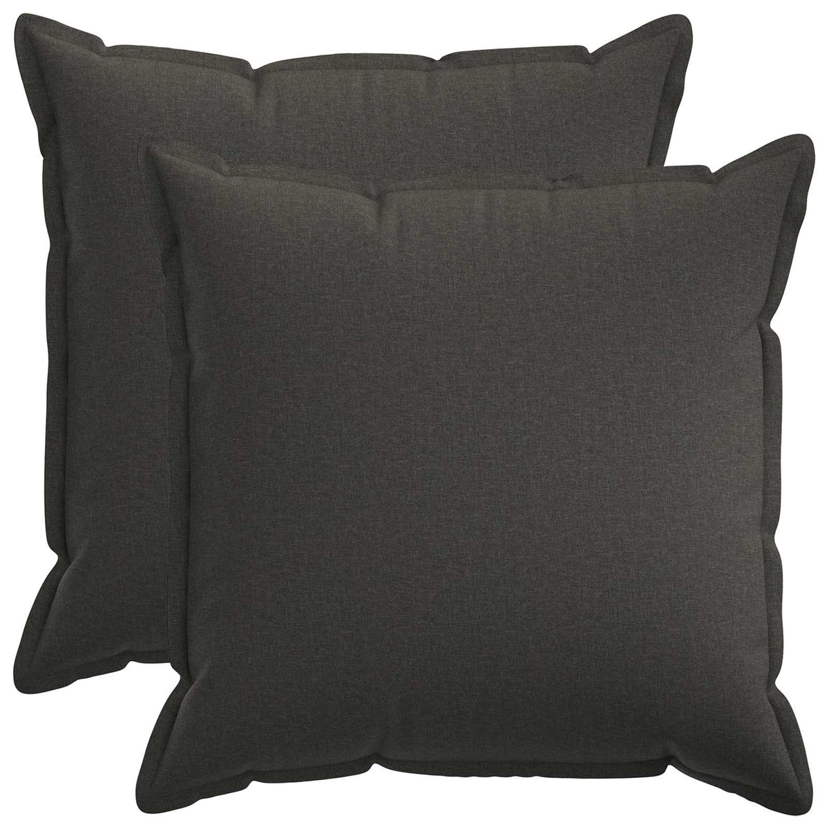 Vidaxl kussen met kussen houten 2 st donkergrijs faux linnen