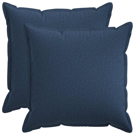 Vidaxl kussen met kussen houten 2 st blauw faux linnen