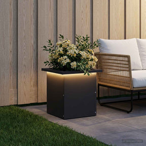 Vidaxl plantenbak met led zwart 30 x 30 x 30 cm staal
