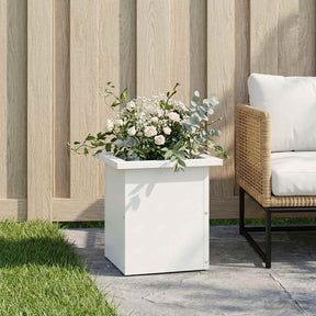 Vidaxl plantenbak met led wit 30 x 30 x 30 cm staal