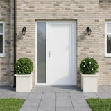 Vidaxl plantenbak met led 2 st wit 30 x 30 x 30 cm staal