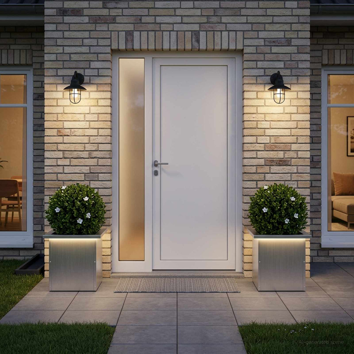 Vidaxl plantenbak met led 2 st zilver 30 x 30 x 30 cm