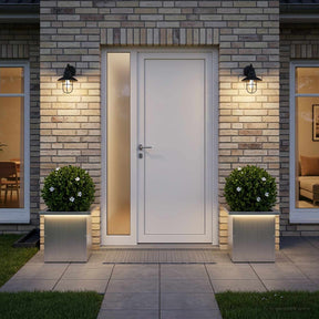 Vidaxl plantenbak met led 2 st zilver 30 x 30 x 30 cm