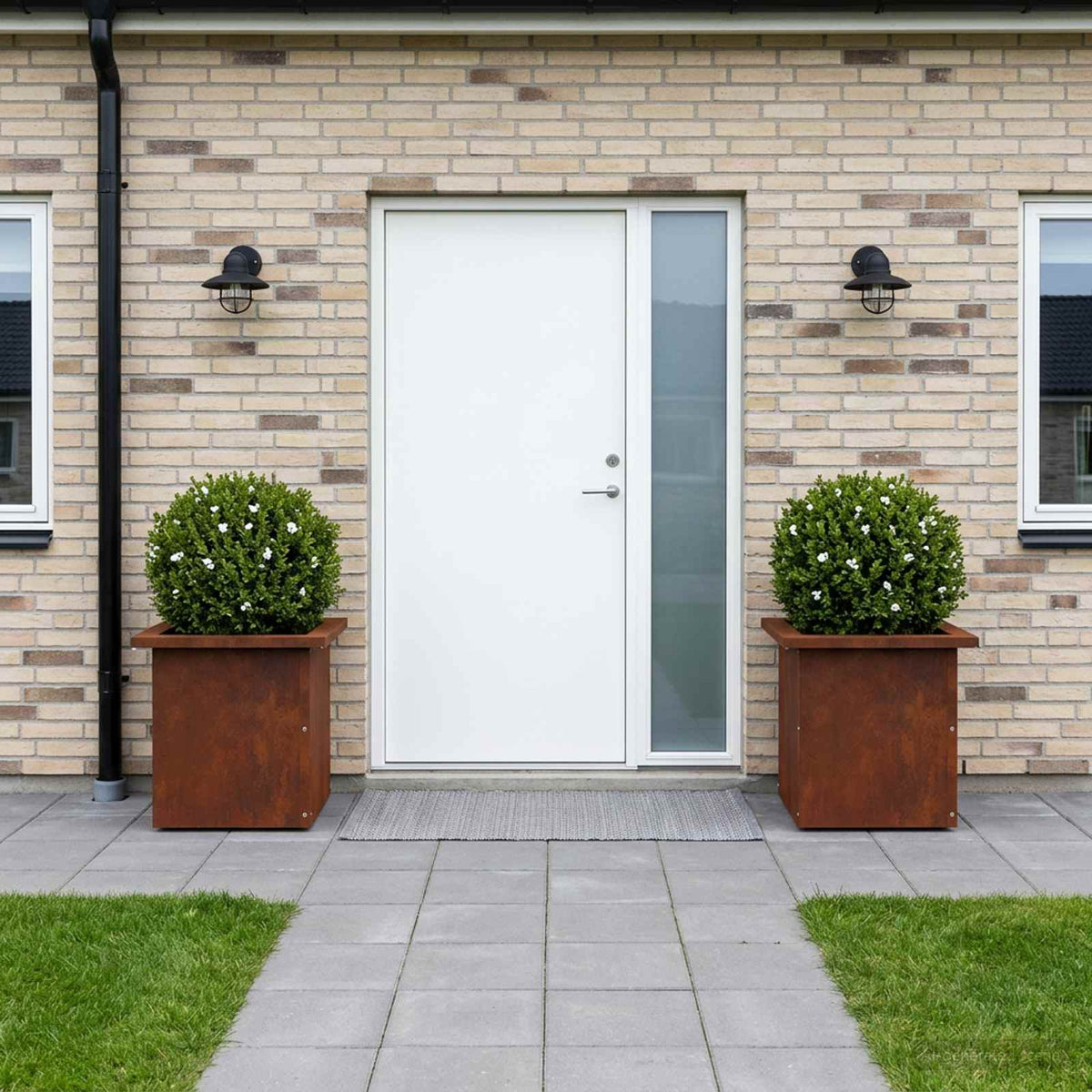 Vidaxl plantenbak met led 2 st roestkleurig 30 x 30 x 30 cm