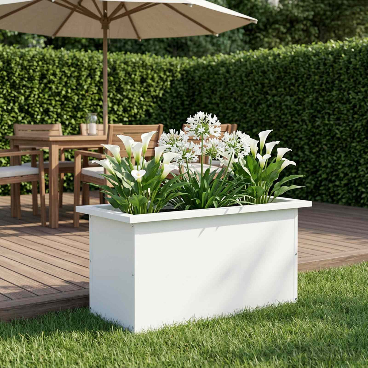 Vidaxl plantenbak met led wit 30 x 60 x 30 cm staal