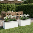 Vidaxl plantenbak met led 2 st wit 30 x 80 x 30 cm staal