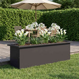 Vidaxl plantenbak met led zwart 30 x 100 x 30 cm staal