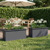 Vidaxl plantenbak met led 2 st antraciet 30 x 100 x 30 cm staal