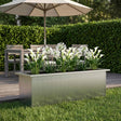 Vidaxl plantenbak met led zilver 30 x 100 x 30 cm gegalvaniseerd staal