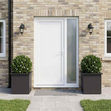Vidaxl plantenbak met led 2 st zwart 40 x 40 x 40 cm staal