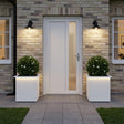 Vidaxl plantenbak met led 2 st wit 40 x 40 x 40 cm staal