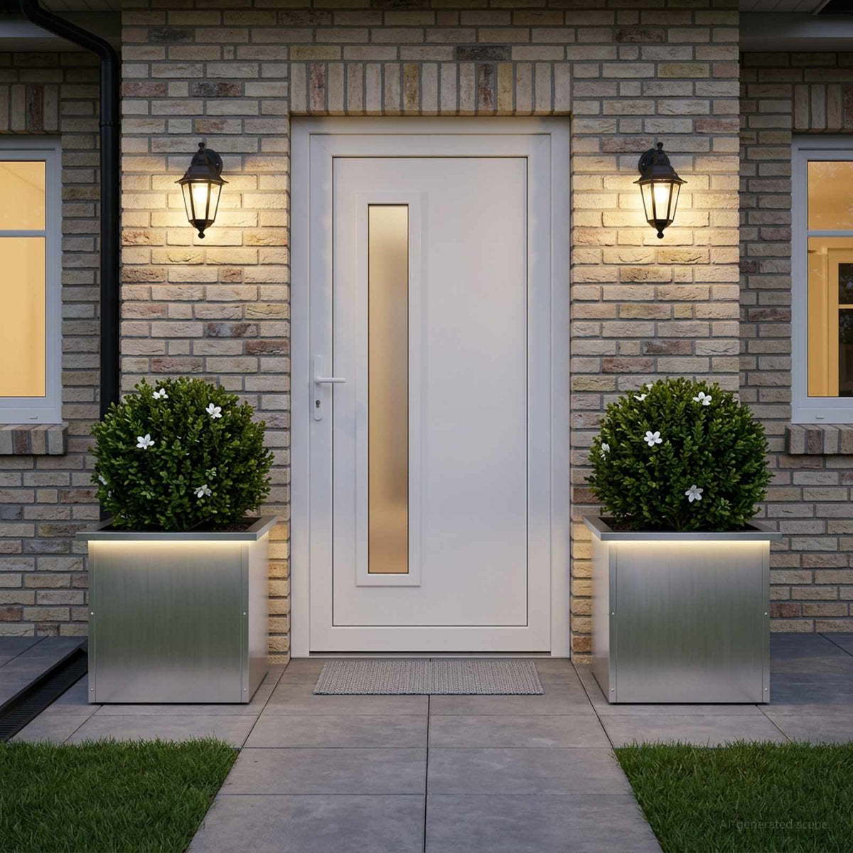 Vidaxl plantenbak met led 2 st zilver 40 x 40 x 40 cm