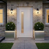 Vidaxl plantenbak met led 2 st zilver 40 x 40 x 40 cm