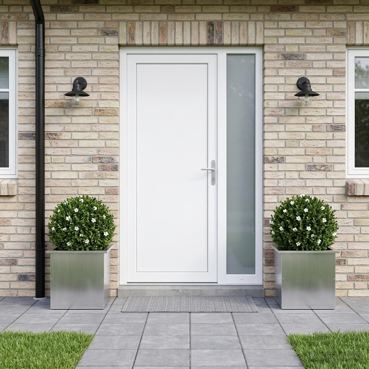 Vidaxl plantenbak met led 2 st zilver 40 x 40 x 40 cm