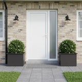 Vidaxl plantenbak met led 2 st zwart 40 x 60 x 40 cm staal
