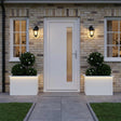 Vidaxl plantenbak met led 2 st wit 40 x 60 x 40 cm staal